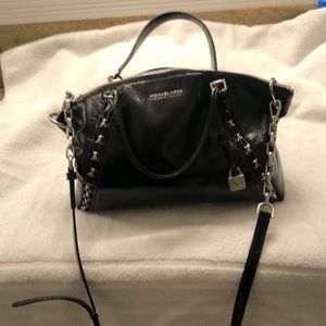 Black Michael Kors bag with silver chains